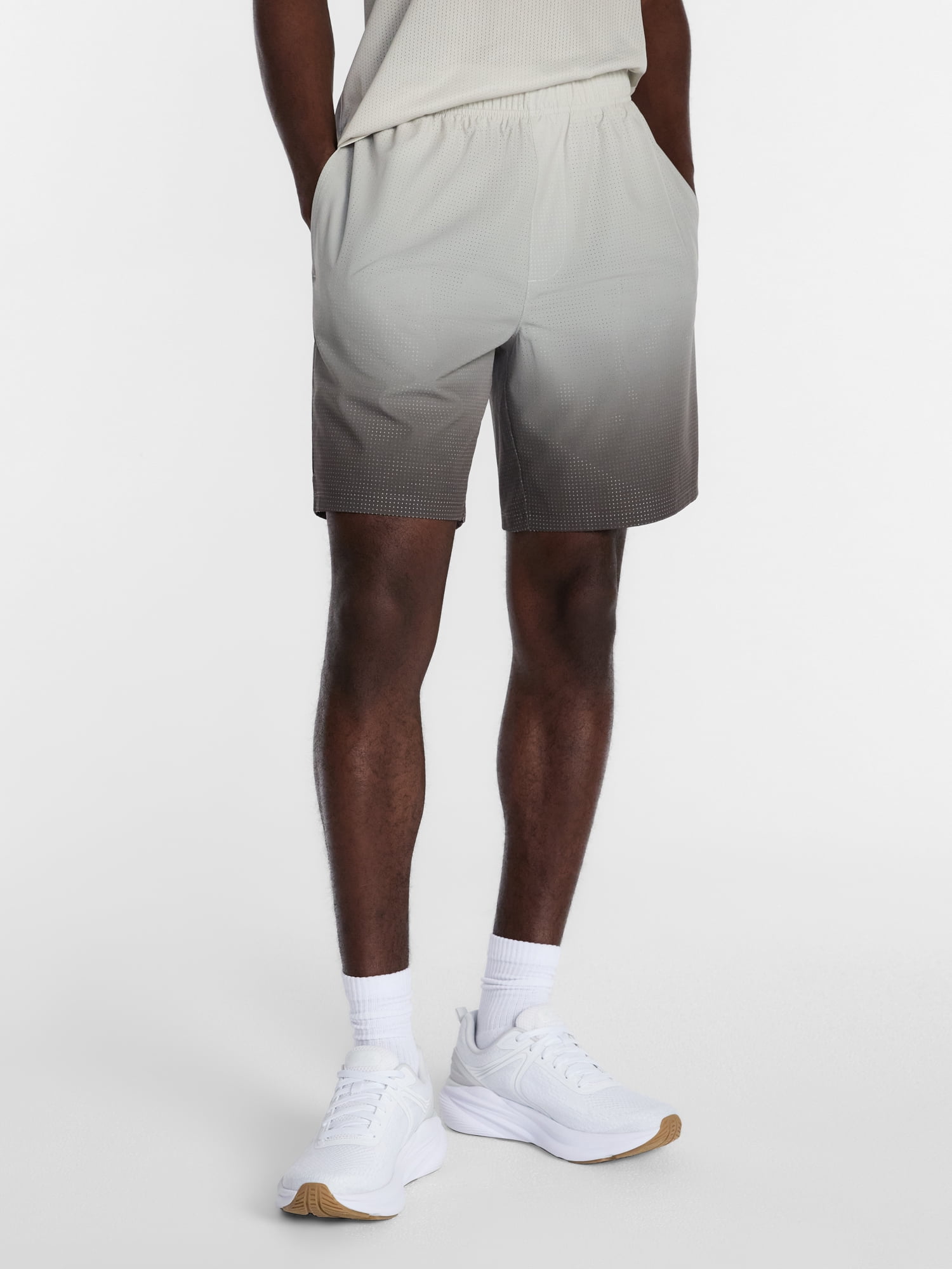 Athletic Works Men's and Big Men's Active Ombre Perforated Woven Performance Shorts, 7" Inseam, Sizes XS-5XL