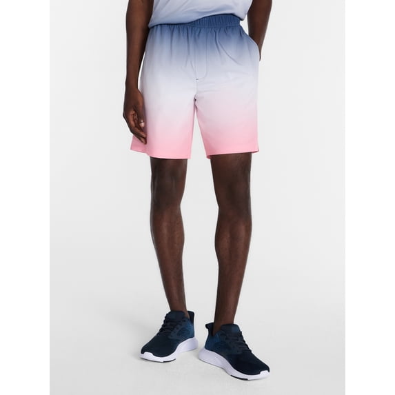 Athletic Works Men's and Big Men's Active Ombre Perforated Woven Performance Shorts, 7" Inseam, Sizes XS-5XL
