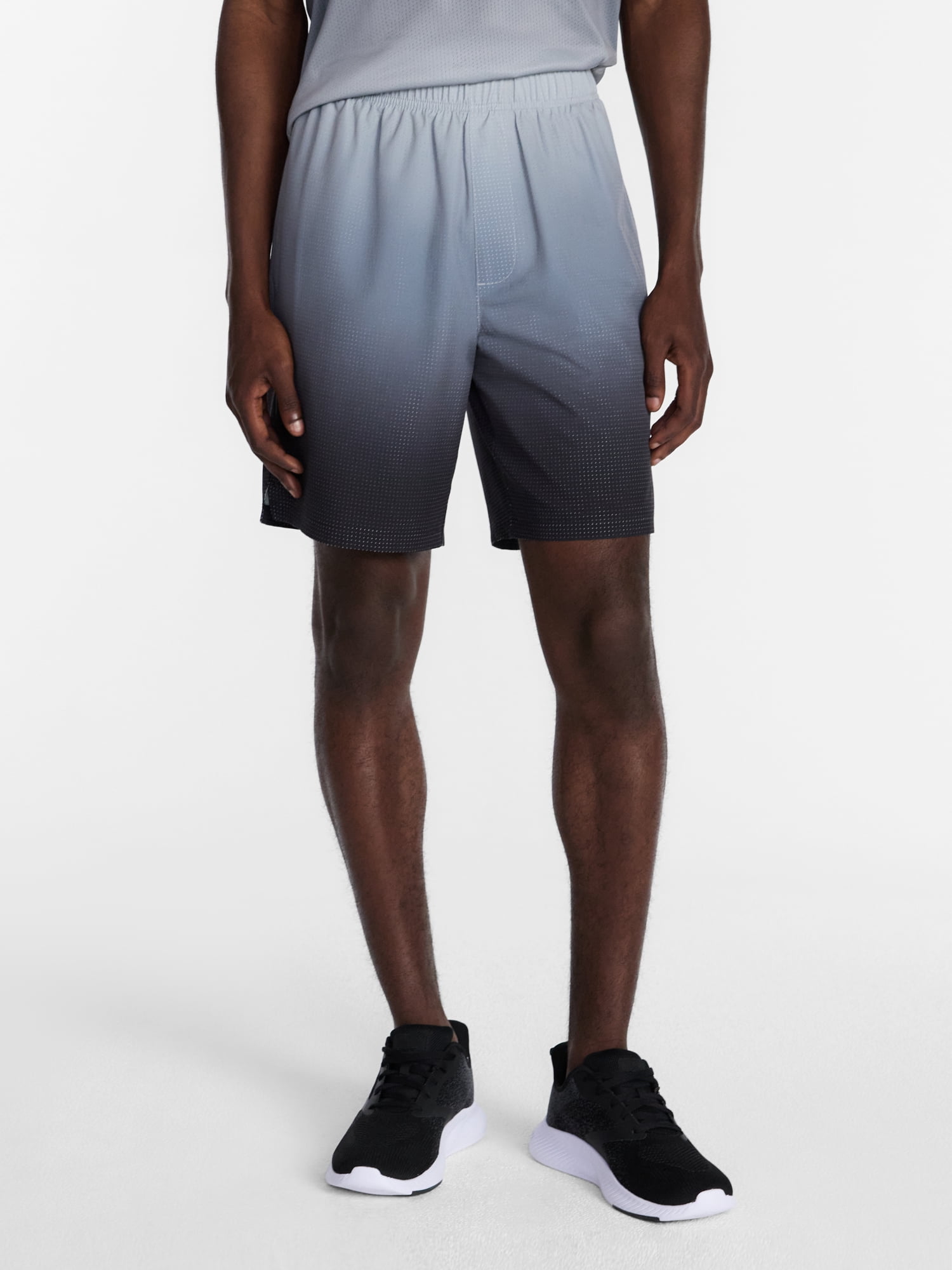 Athletic Works Men's and Big Men's Active Ombre Perforated Woven Performance Shorts, 7" Inseam, Sizes XS-5XL