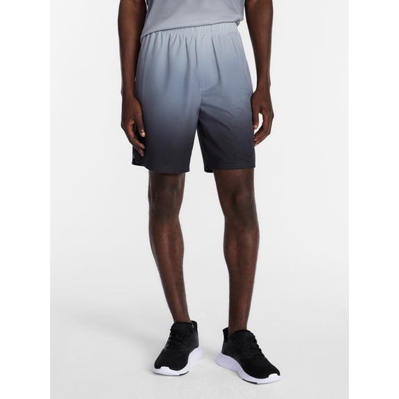 Athletic Works Men's and Big Men's Active Ombre Perforated Woven Performance Shorts, 7" Inseam, Sizes XS-5XL