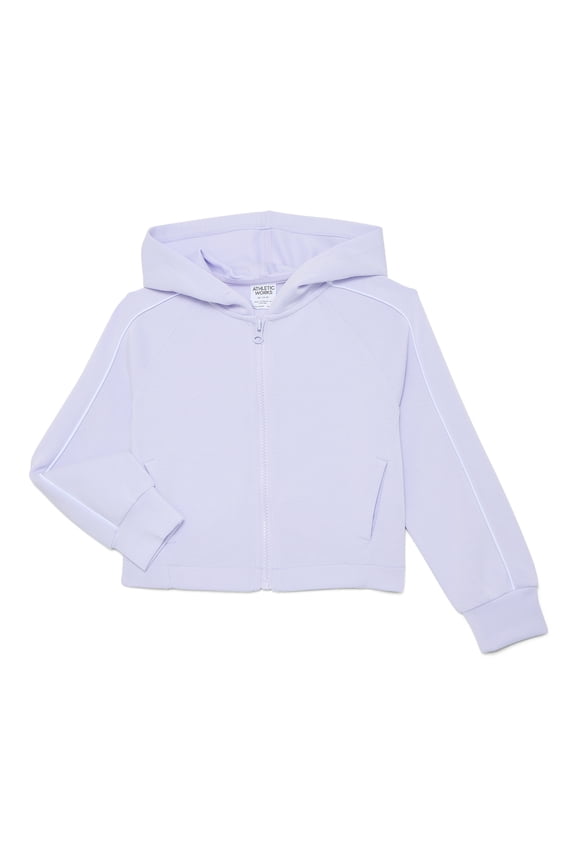 Girls Active Scuba Knit Hooded Zip Top, Sizes 4-18