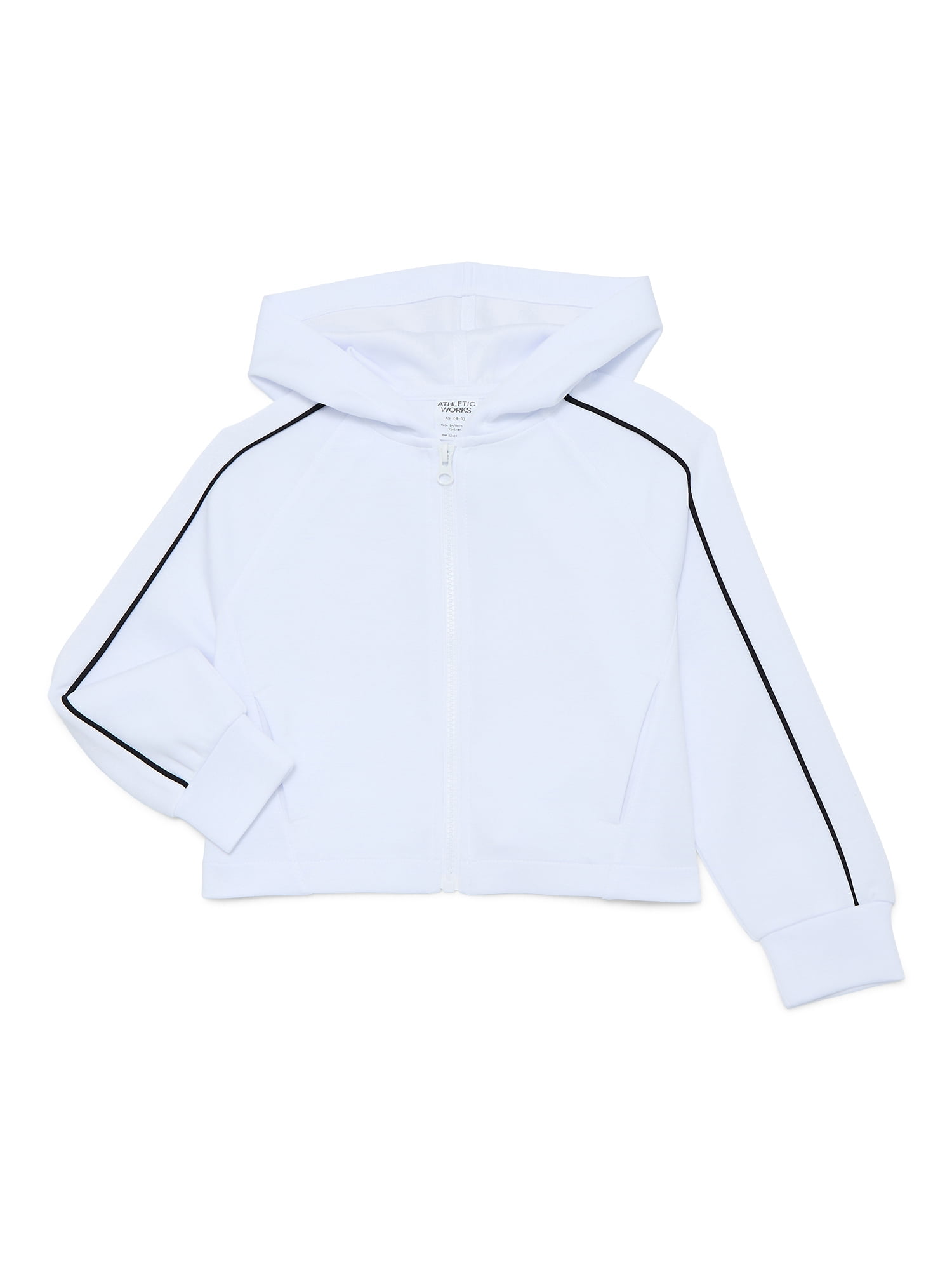 Athletic Works Girls Active Scuba Knit Hooded Zip Top, Sizes 4-18