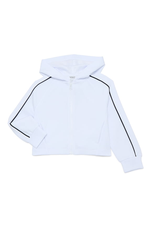 Girls Active Scuba Knit Hooded Zip Top, Sizes 4-18