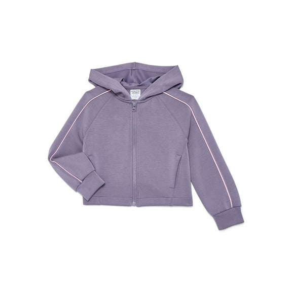 Athletic Works Girls Active Scuba Knit Hooded Zip Top, Sizes 4-18