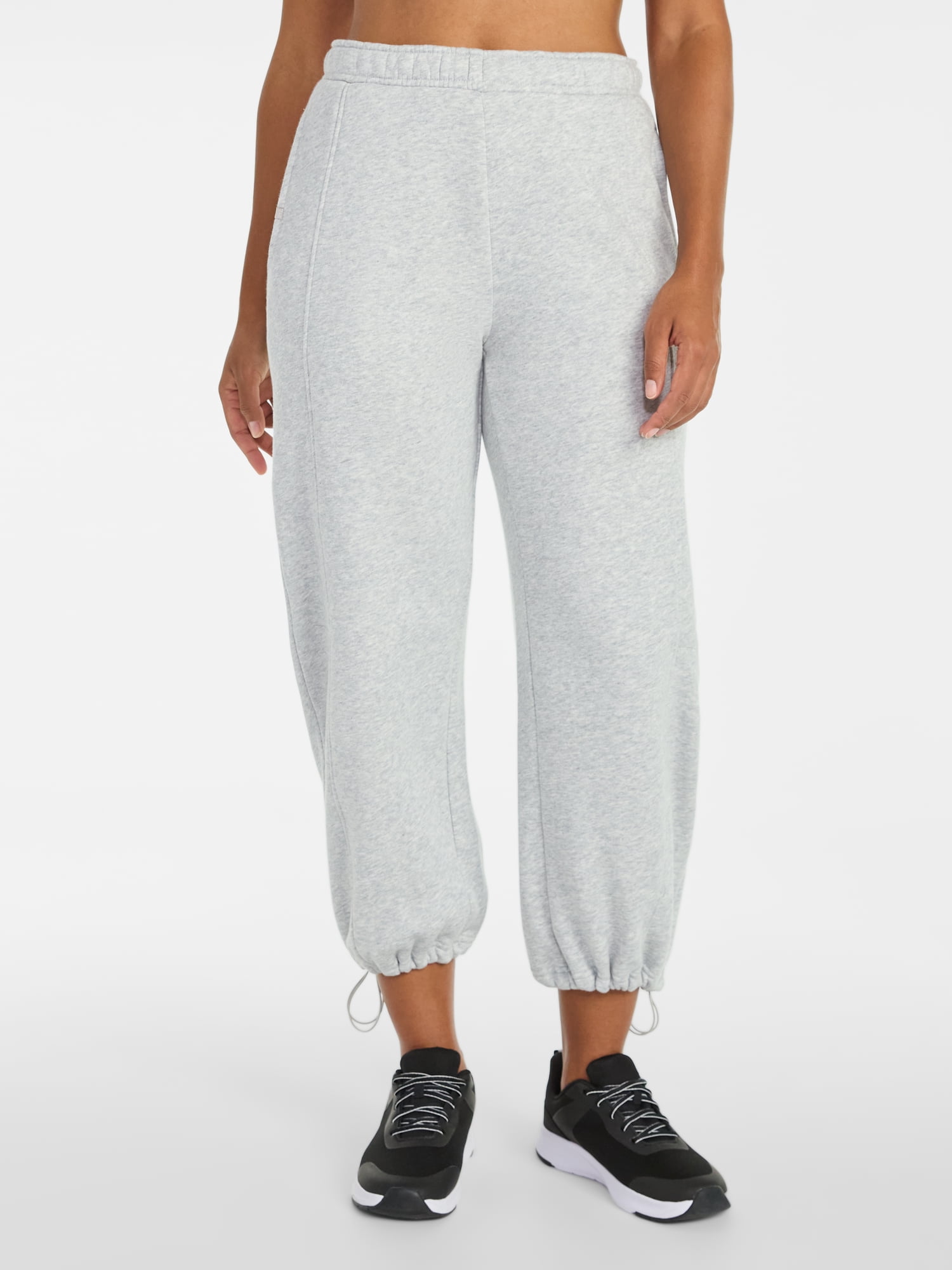 Athletic Works Women's and Women's Plus Fleece Barrel Leg Pants, Sizes XS-4X