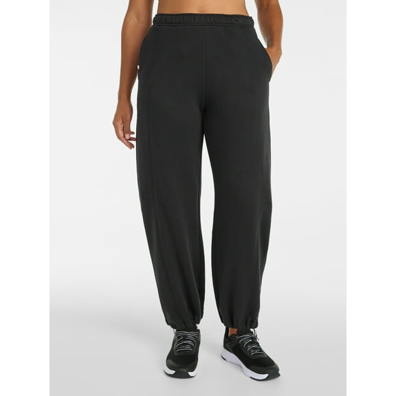 Athletic Works Women's and Women's Plus Fleece Barrel Leg Pants, Sizes XS-4X