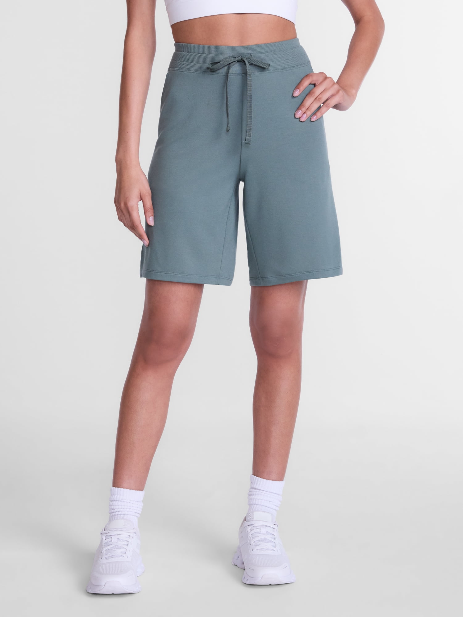 Athletic Works Women's French Terry Bermuda Shorts, 9" Inseam, Sizes XS-XXXL