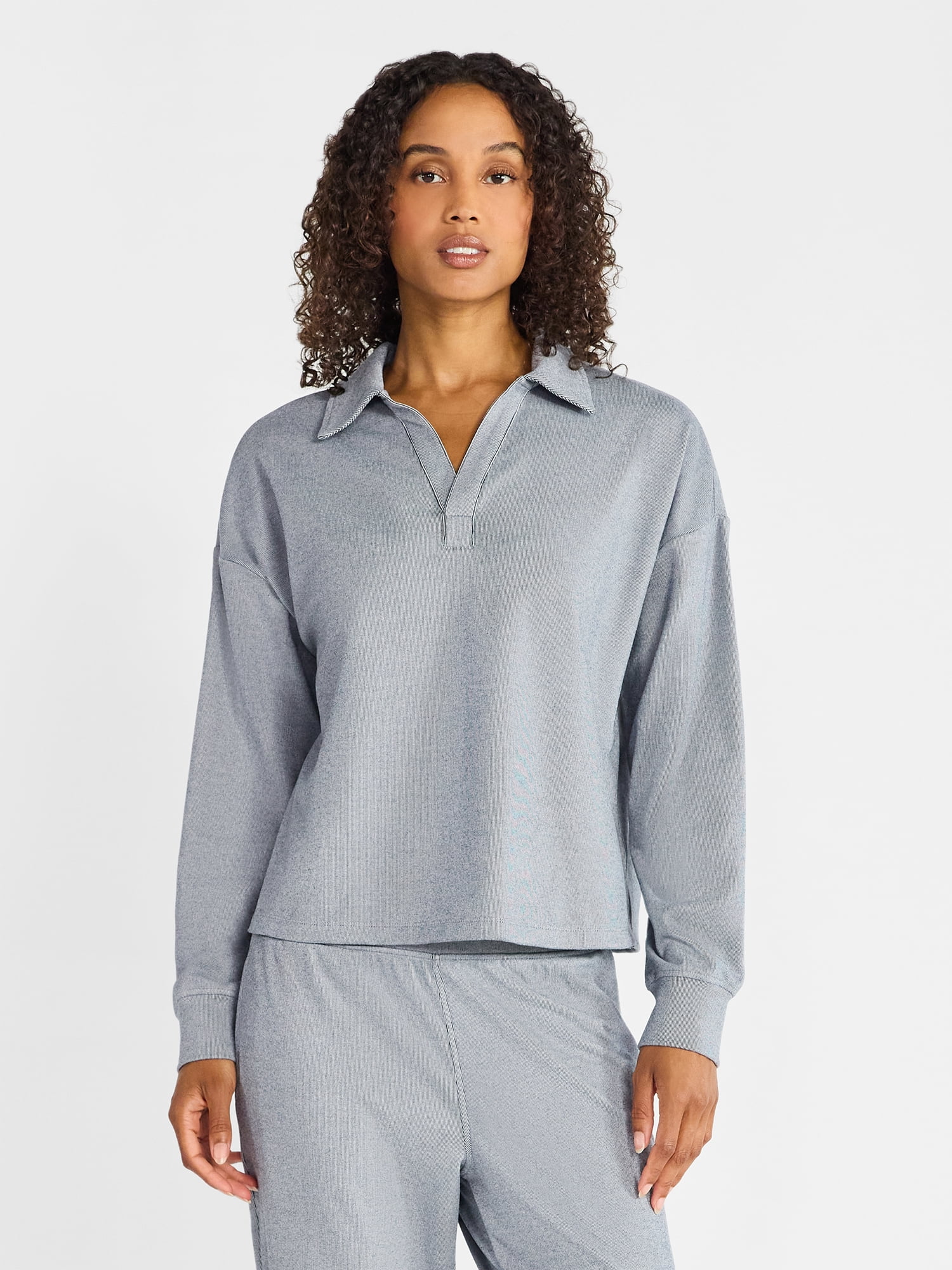 Athletic Works Women's Bi-Color Top with Long Sleeves, Sizes XS-XXXL