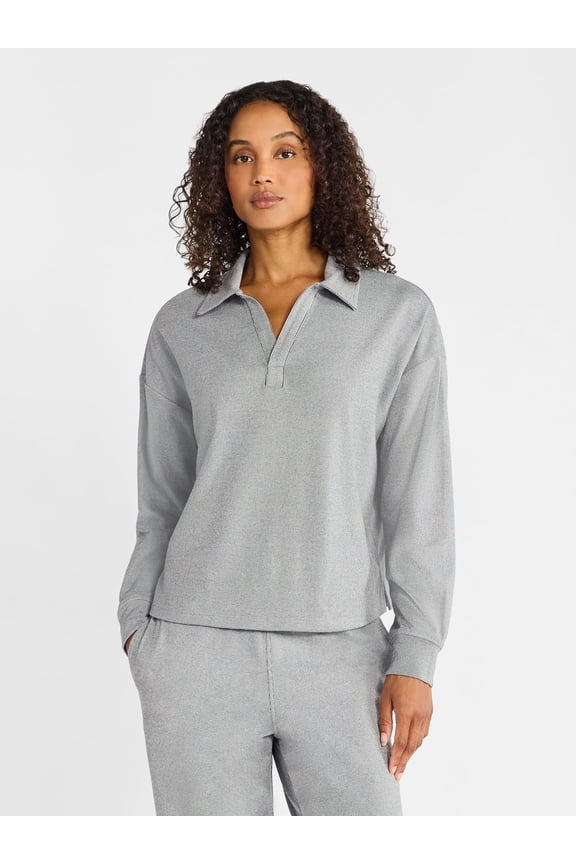 Women's Bi-Color Top with Long Sleeves, Sizes XS-XXXL