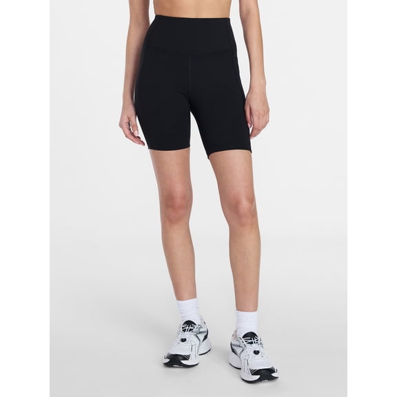 Athletic Works Women's and Women's Plus High Rise Bike Shorts, 7" Inseam, Size XS-4X