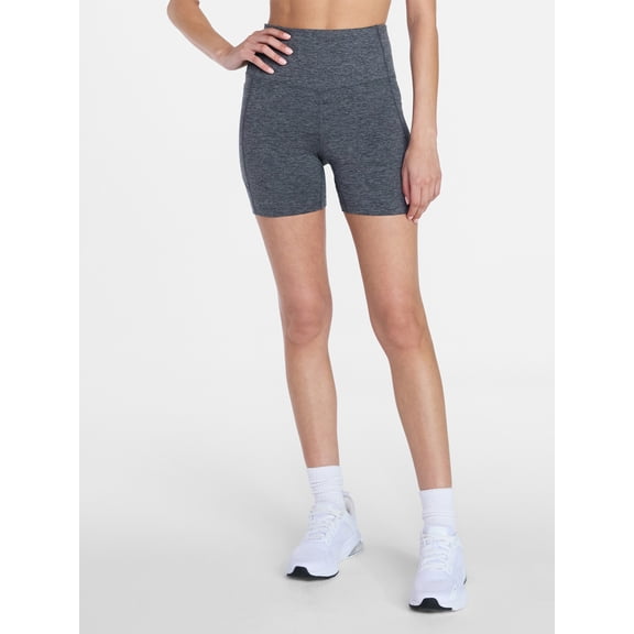 Athletic Works Women's and Women's Plus High Rise Bike Shorts, 7" Inseam, Size XS-4X