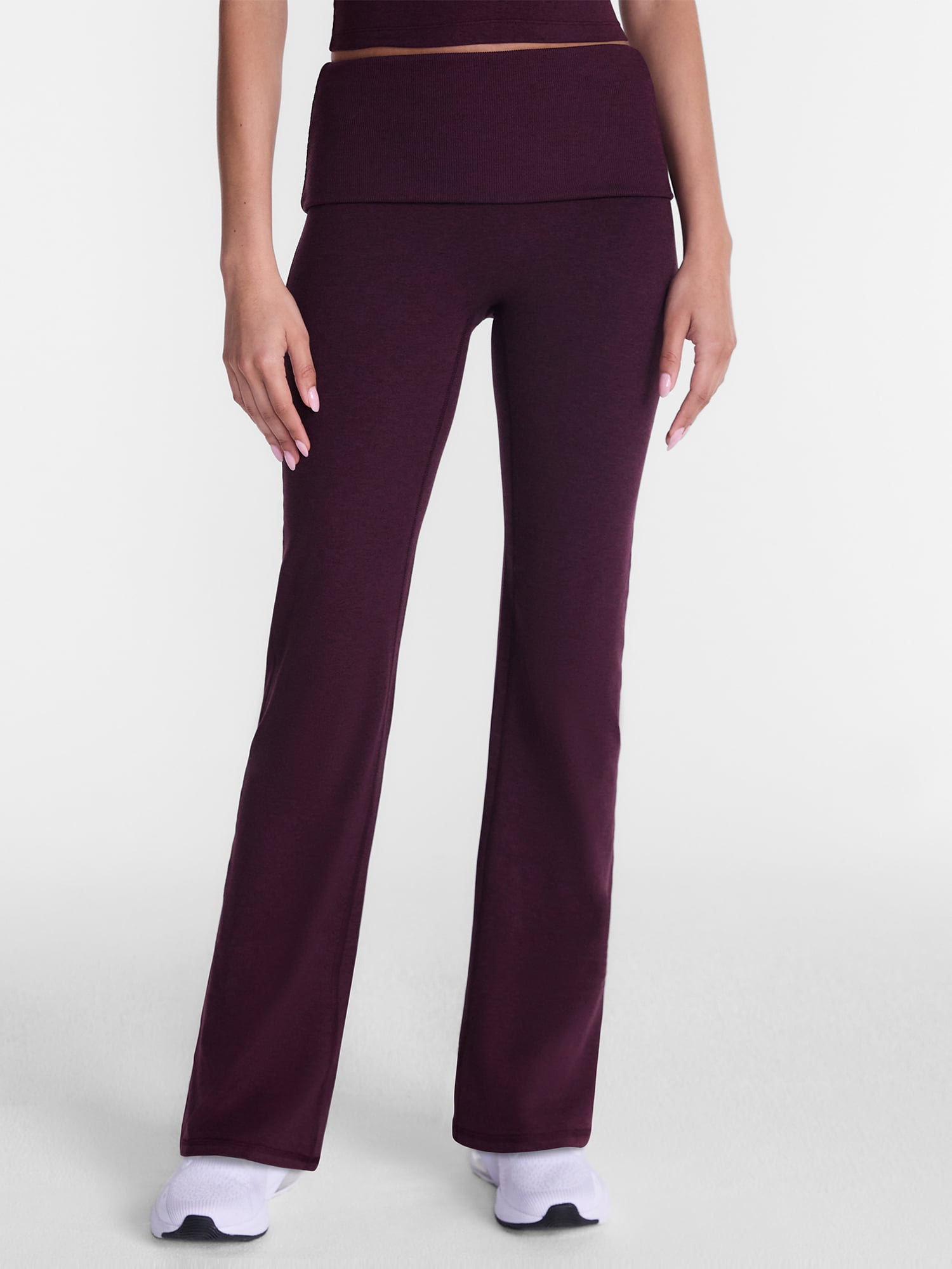Athletic Works Women's ButterCore Flare Leggings with Fold Over Waist, 31" Inseam, Sizes XS-XXL