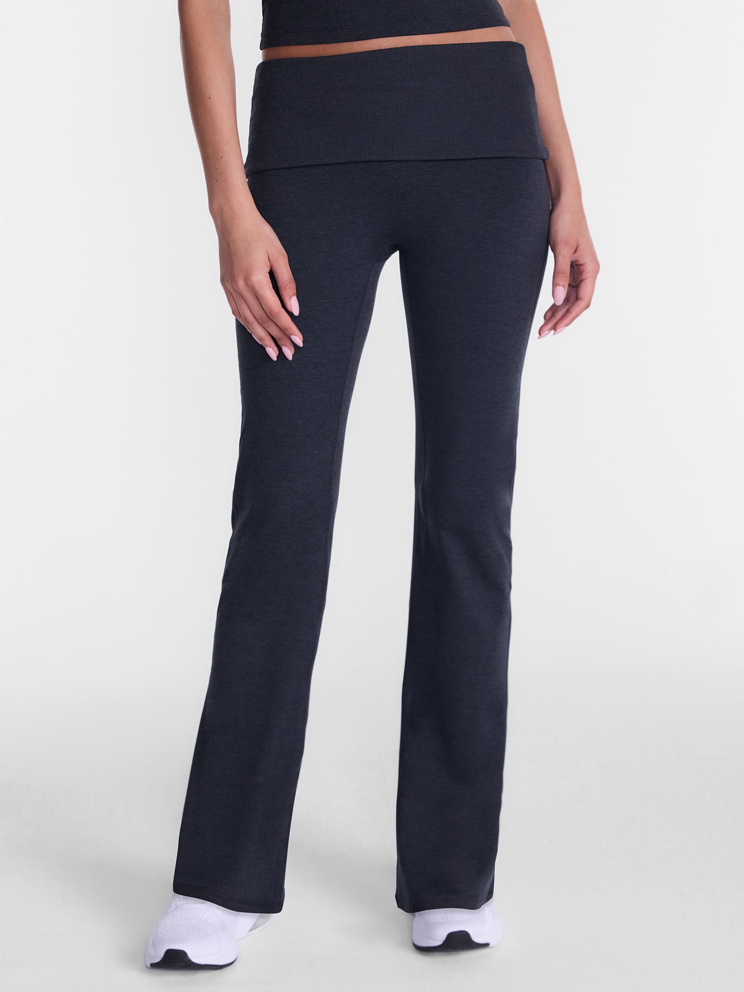 Athletic Works Women's ButterCore Flare Leggings with Fold Over Waist, 31" Inseam, Sizes XS-XXL