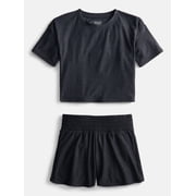 Athletic Works Girls Active ButterCore Tee and Shorts Set, 2 Piece, Sizes 4-18