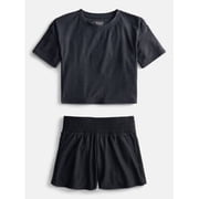 Athletic Works Girls Active ButterCore Tee and Shorts Set, 2 Piece, Sizes 4-18