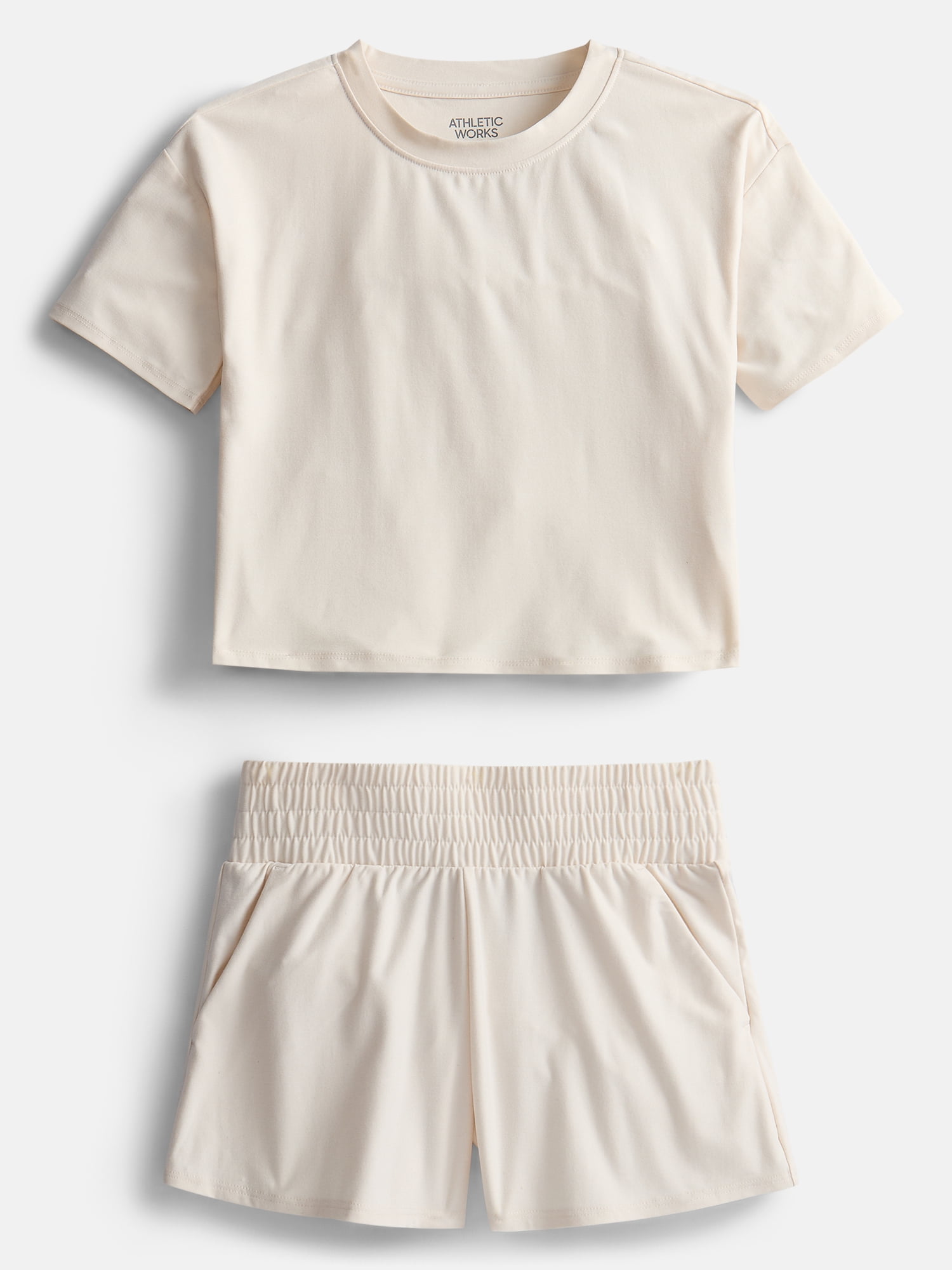 Athletic Works Girls Active ButterCore Tee and Shorts Set, 2 Piece, Sizes 4-18