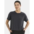 thumbnail image 1 of Athletic Works Women's ButterCore Cropped Tee with Short Sleeves, Sizes XS-XXXL, 1 of 6