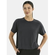 Athletic Works Women's ButterCore Cropped Tee with Short Sleeves, Sizes XS-XXXL