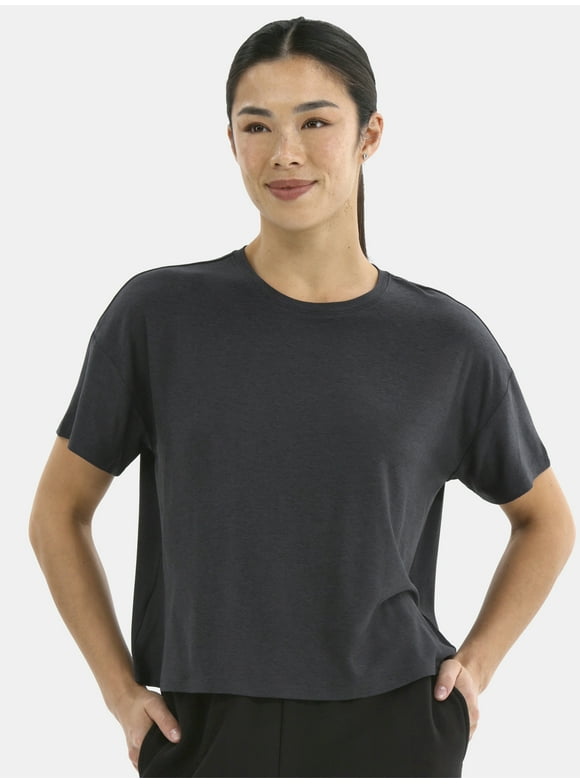 Women's ButterCore Cropped Tee with Short Sleeves, Sizes XS-XXXL