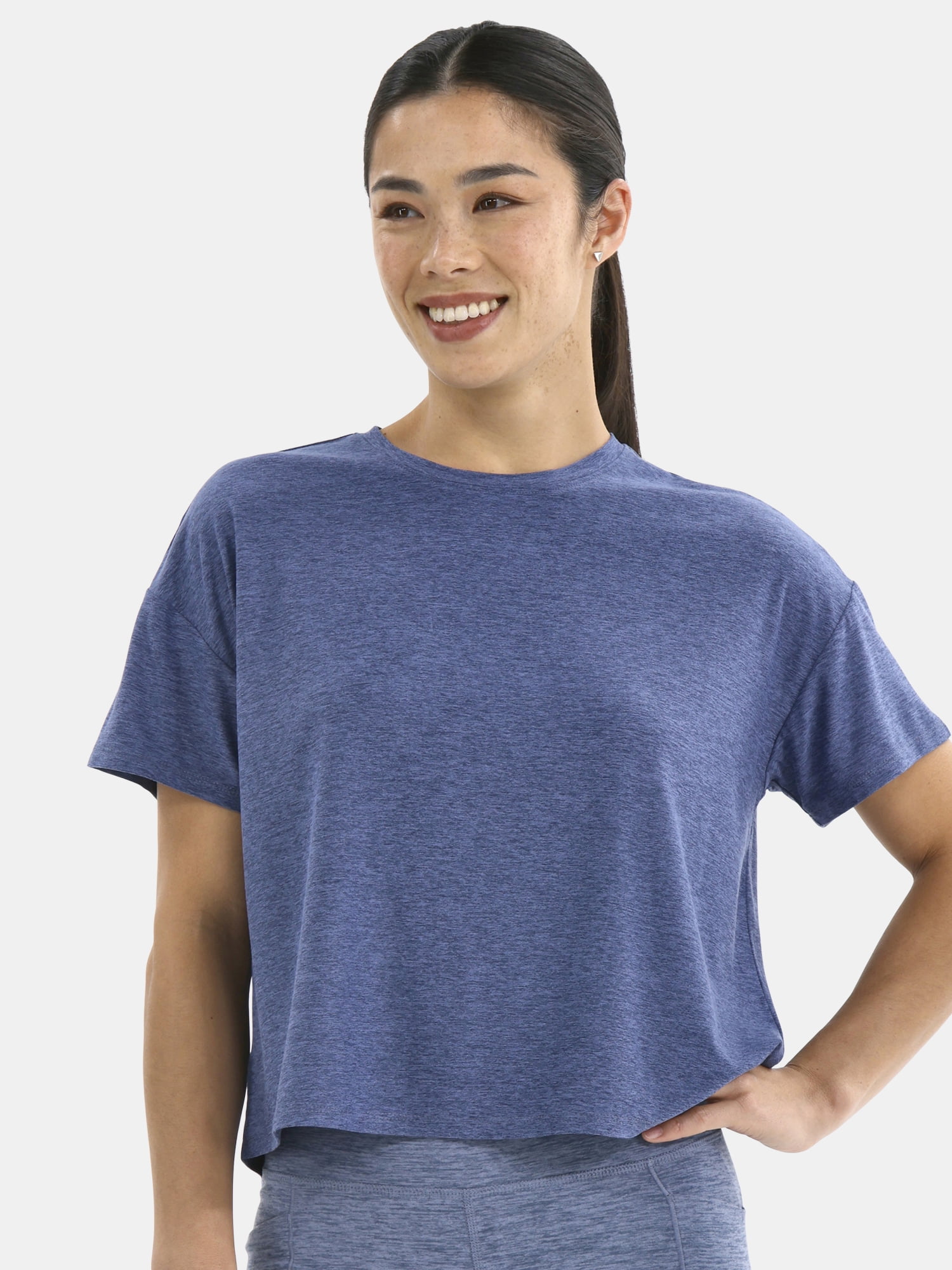 Athletic Works Women's ButterCore Cropped Tee with Short Sleeves, Sizes XS-XXXL