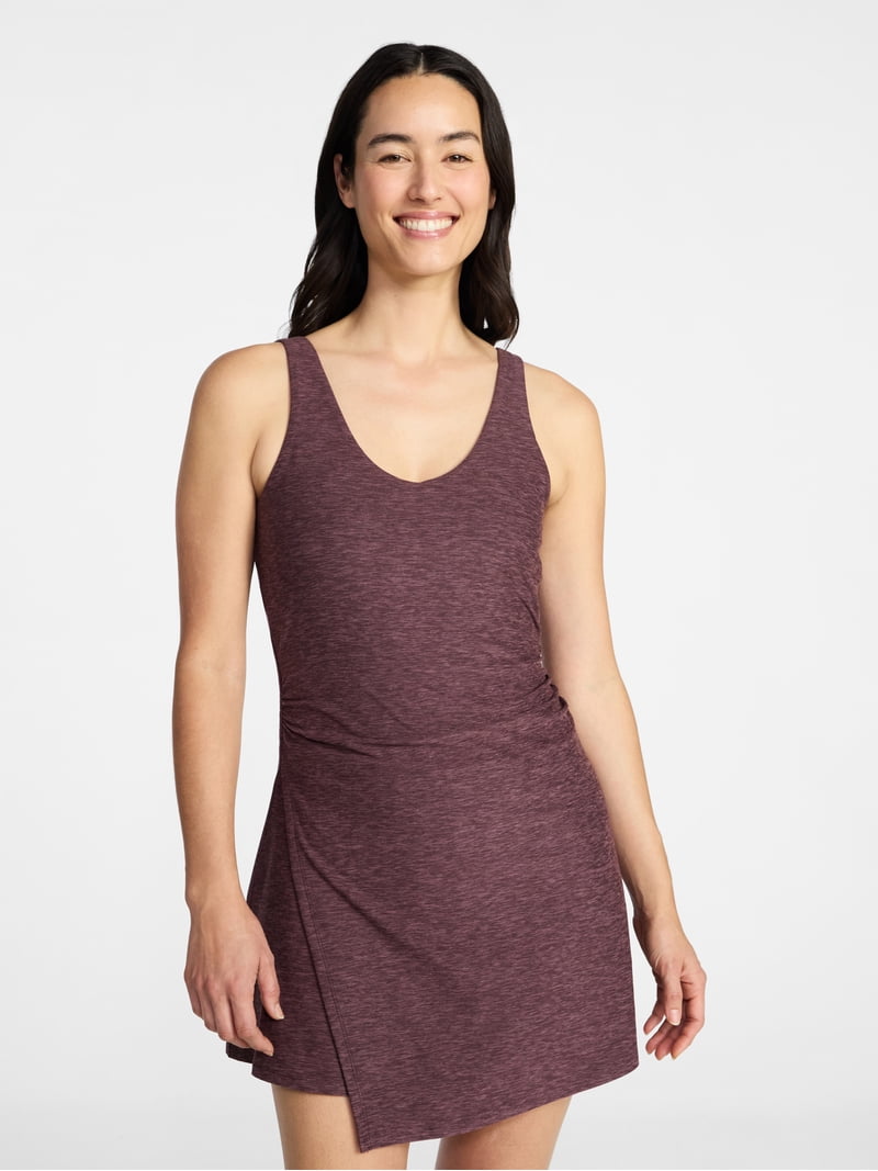 Athletic Works Women's and Women's Plus ButterCore Wrap Dress, Sizes Xs-4x, Purple Athletic Works Women's and Women's Plus ButterCore Wrap Dress, Sizes Xs-4x, Purple