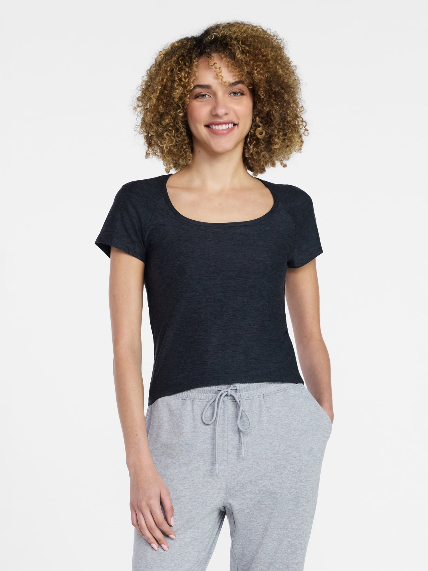 Athletic Works Women's ButterCore Fashion Tee with Short Sleeves, Sizes ...