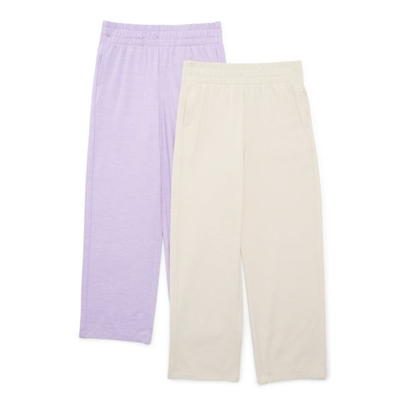 Athletic Works Girl's ButterCore Pant, 2-Pack, Sizes 4-18