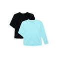 thumbnail image 1 of Athletic Works Girls ButterCore Tee with Long Sleeves, 2-Pack, Sizes 4-18, 1 of 3