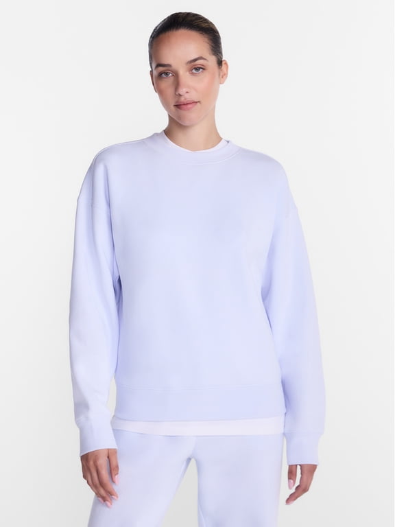 Women's and Women's Plus Fleece Sweatshirt with Long Sleeves, Sizes XS-4X
