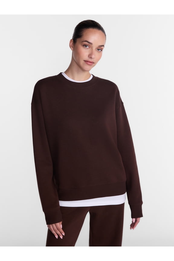 Women's and Women's Plus Fleece Sweatshirt with Long Sleeves, Sizes XS-4X