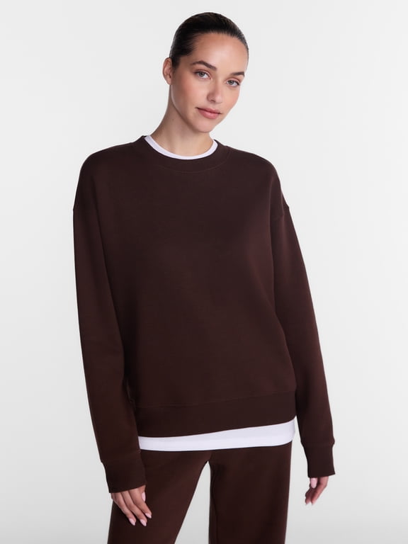 Women's and Women's Plus Fleece Sweatshirt with Long Sleeves, Sizes XS-4X