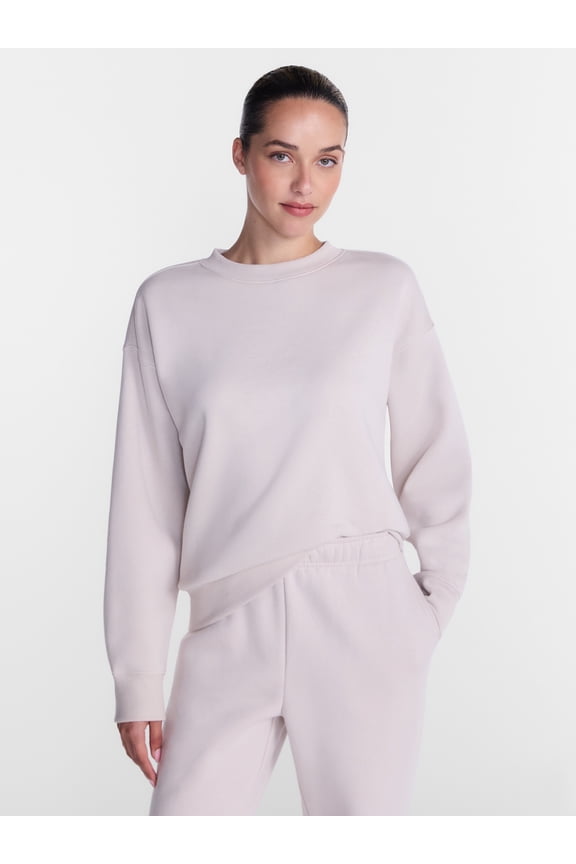 Women's and Women's Plus Fleece Sweatshirt with Long Sleeves, Sizes XS-4X