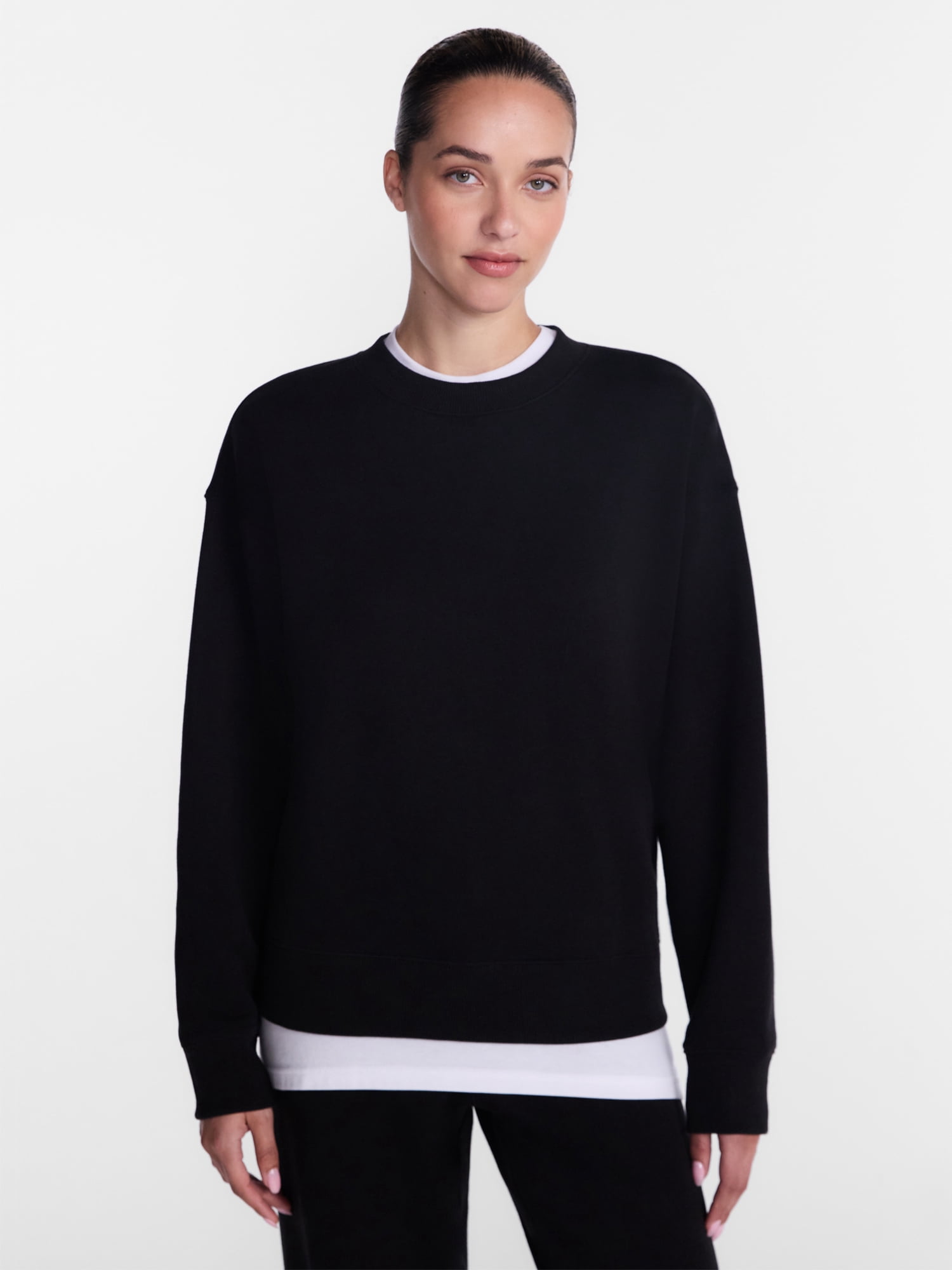 Athletic Works Women's and Women's Plus Fleece Sweatshirt with Long Sleeves, Sizes XS-4X