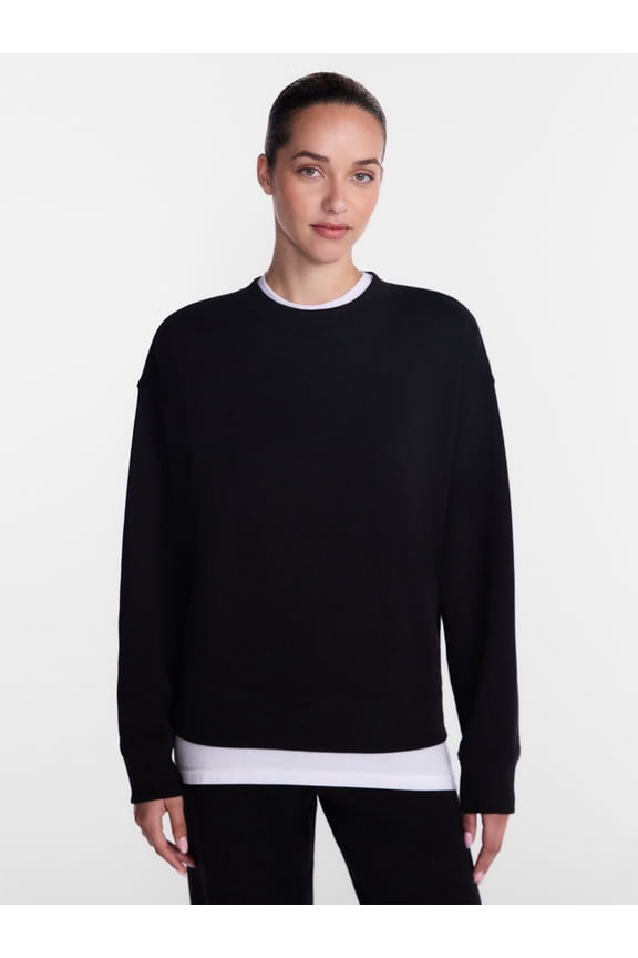 Women's and Women's Plus Fleece Sweatshirt with Long Sleeves, Sizes XS-4X