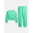 thumbnail image 1 of Athletic Works Girl's Active Fleece Crewneck Sweatshirt and Fleece Jogger Sweatpants Set, 2-Piece, Sizes 4-18 & Plus, 1 of 5