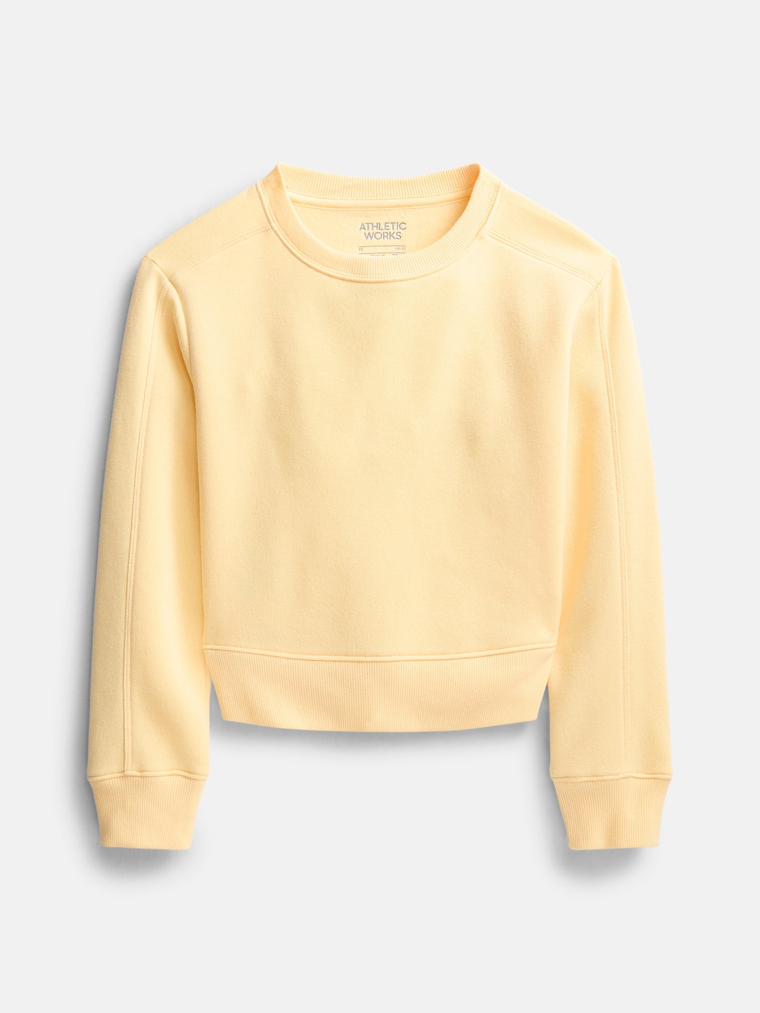 Athletic Works Girl's Fleece Crewneck Sweatshirt, Sizes 4-18 & Plus