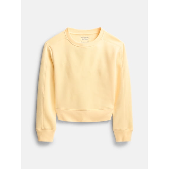 Athletic Works Girl's Active Core Fleece Crewneck Sweatshirt, Sizes 4-18 & Plus