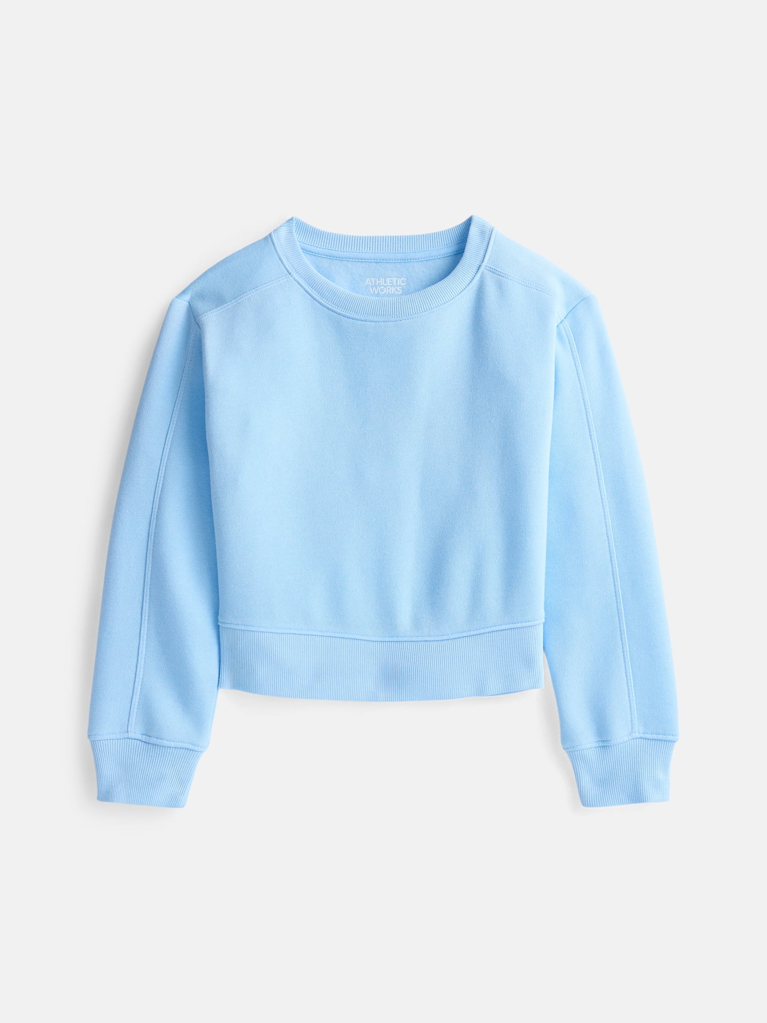 Athletic Works Girl's Fleece Crewneck Sweatshirt, Sizes 4-18 & Plus
