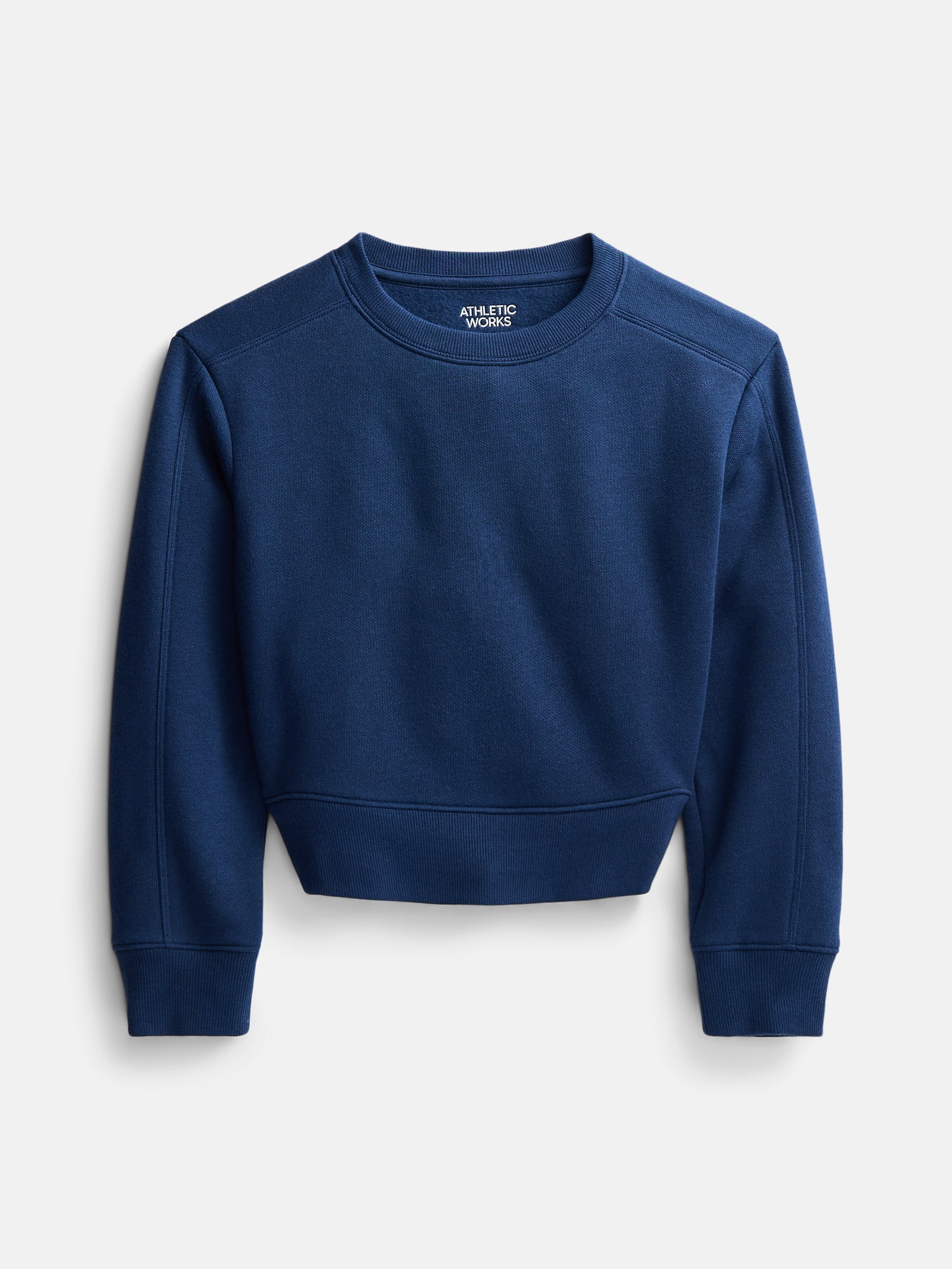 Athletic Works Girl's Fleece Crewneck Sweatshirt, Sizes 4-18 & Plus