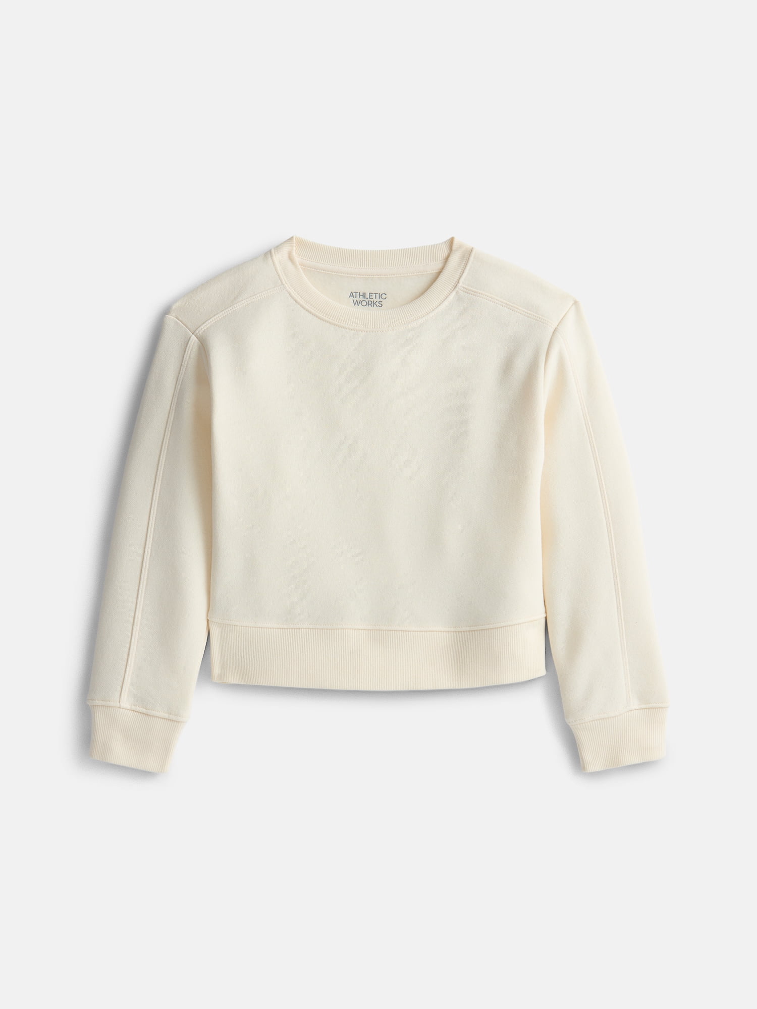 Athletic Works Girl's Fleece Crewneck Sweatshirt, Sizes 4-18 & Plus