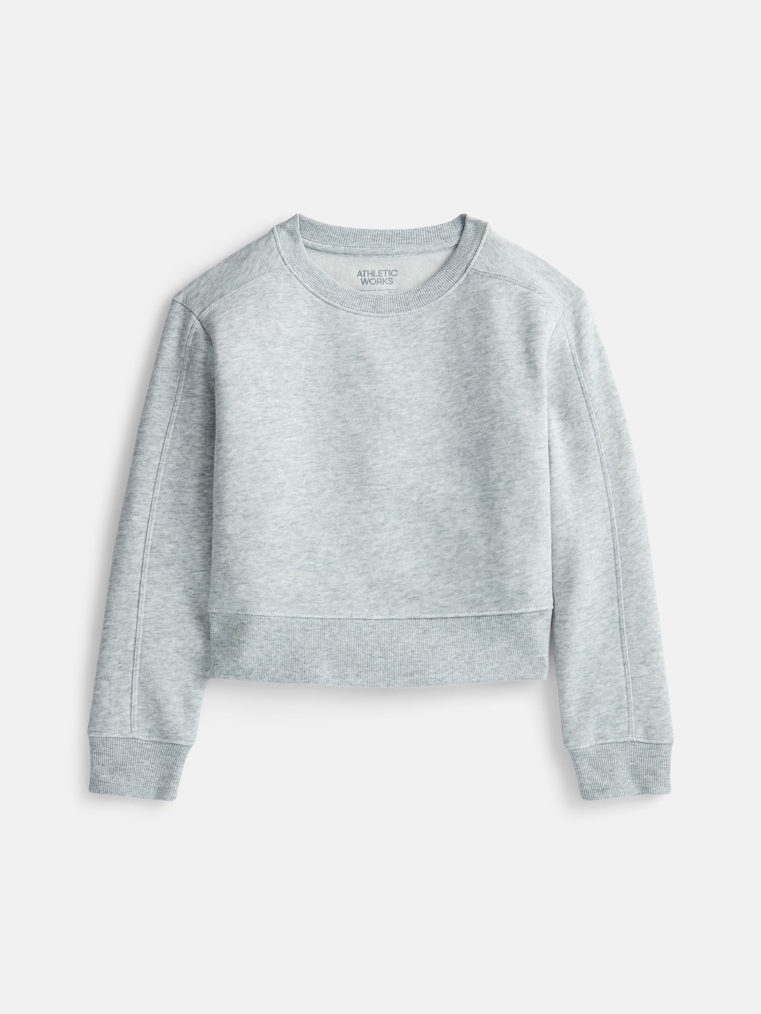 Athletic Works Girl's Fleece Crewneck Sweatshirt, Sizes 4-18 & Plus