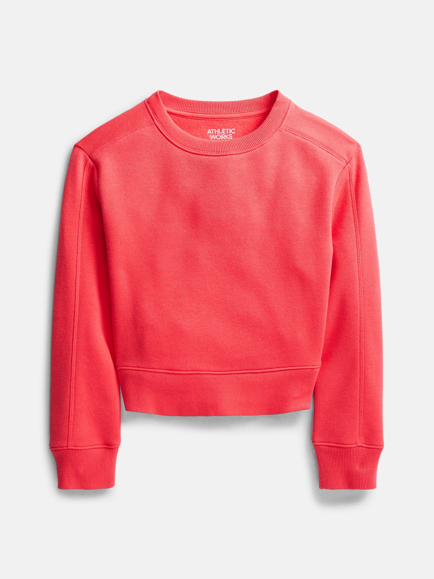 Athletic Works Girl's Fleece Crewneck Sweatshirt, Sizes 4-18 & Plus
