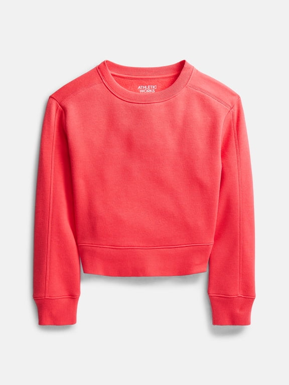 Girl's Active Core Fleece Crewneck Sweatshirt, Sizes 4-18 & Plus