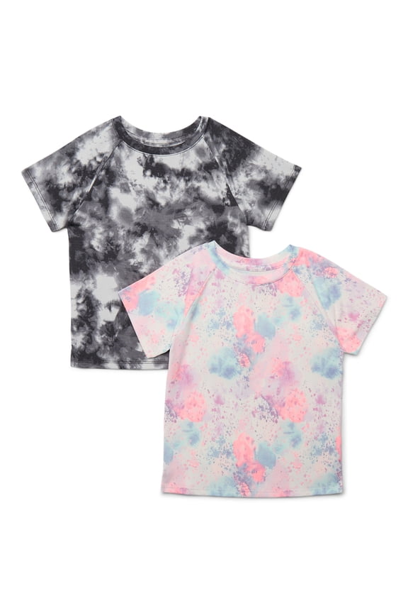 Girls Active Tee with Short Sleeves, 2-Pack, Sizes 4-18 & Plus