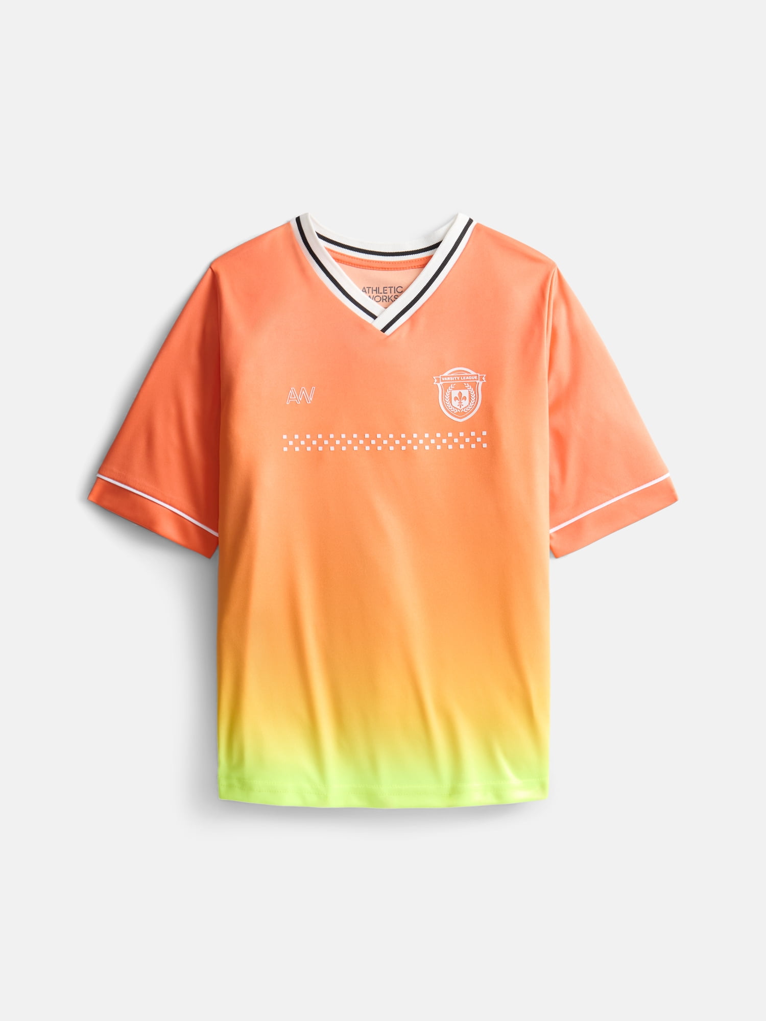 Athletic Works Boys Soccer Jersey Top with Short Sleeves, Sizes 4-18