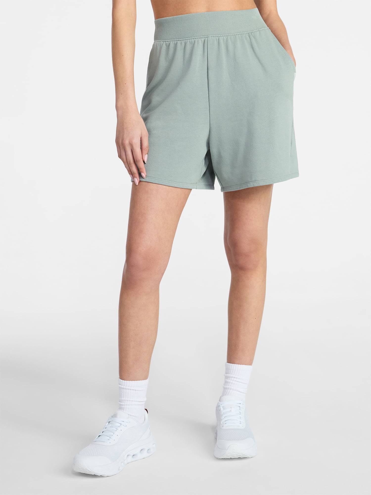 Athletic Works Women's Mineral Wash French Terry Shorts, Sizes XS-4X