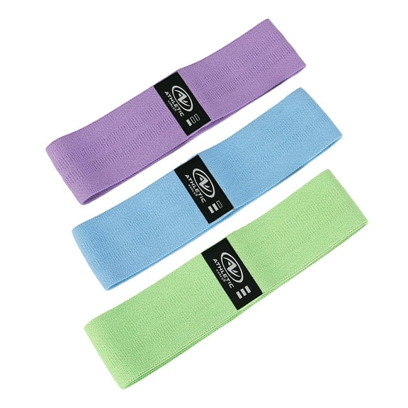 Athletic Works Fabric Exercise Bands 3 Different Resistance Levels with Carry Bag Non-slip and Elevate Your Fitness Routine