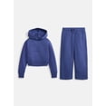 thumbnail image 1 of Athletic Works Girls Fleece Sweatshirt and Barrel Leg Pants, 2 Piece, Sizes 4-18 & Plus, 1 of 3
