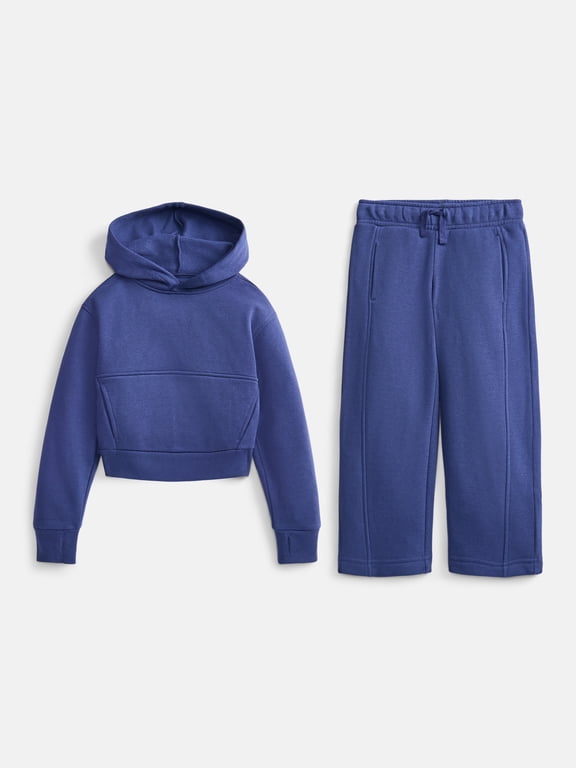 Girls Fleece Sweatshirt and Barrel Leg Pants, 2 Piece, Sizes 4-18 & Plus