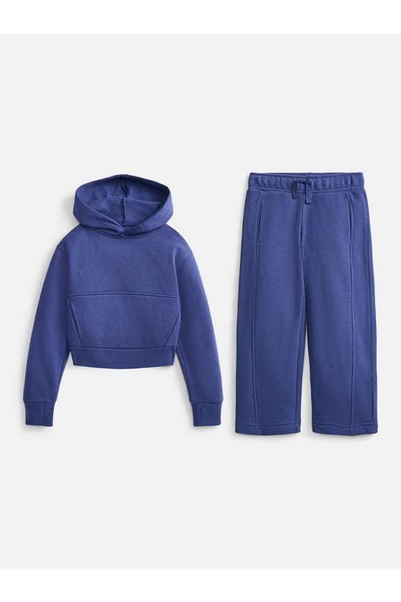 Girls Fleece Sweatshirt and Barrel Leg Pants, 2 Piece, Sizes 4-18 & Plus